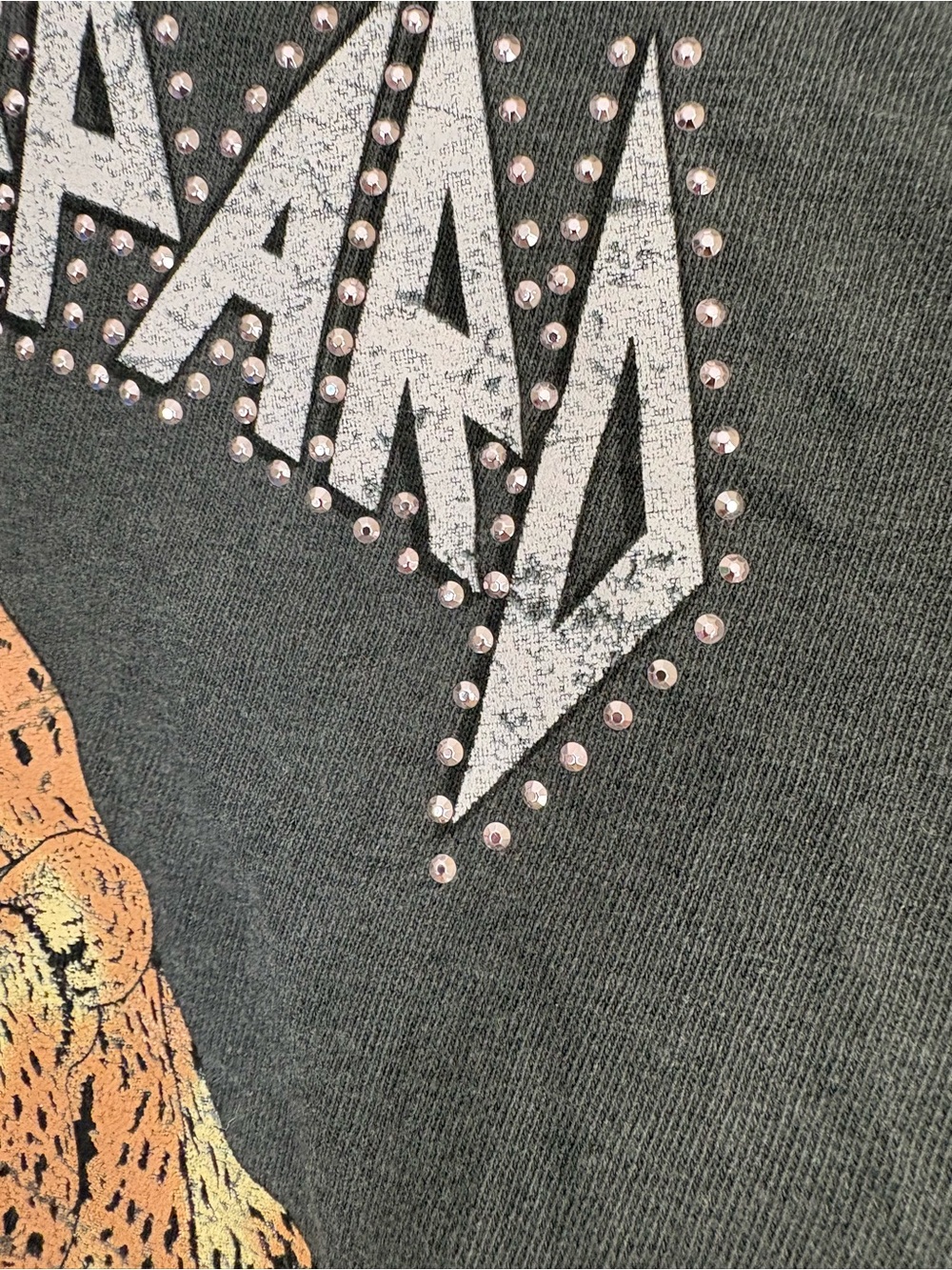 Def Leppard Band Graphic Tee Leopard and Rhinestone Size XS - Picture 11 of 13